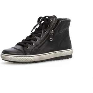 Gabor DAMES Sneakers, Vrouwen Hoge Sneaker,verwisselbaar voetbed,laarzen met veters,mid-cut,Zwart (schwarz) / 57,37 EU / 4 UK
