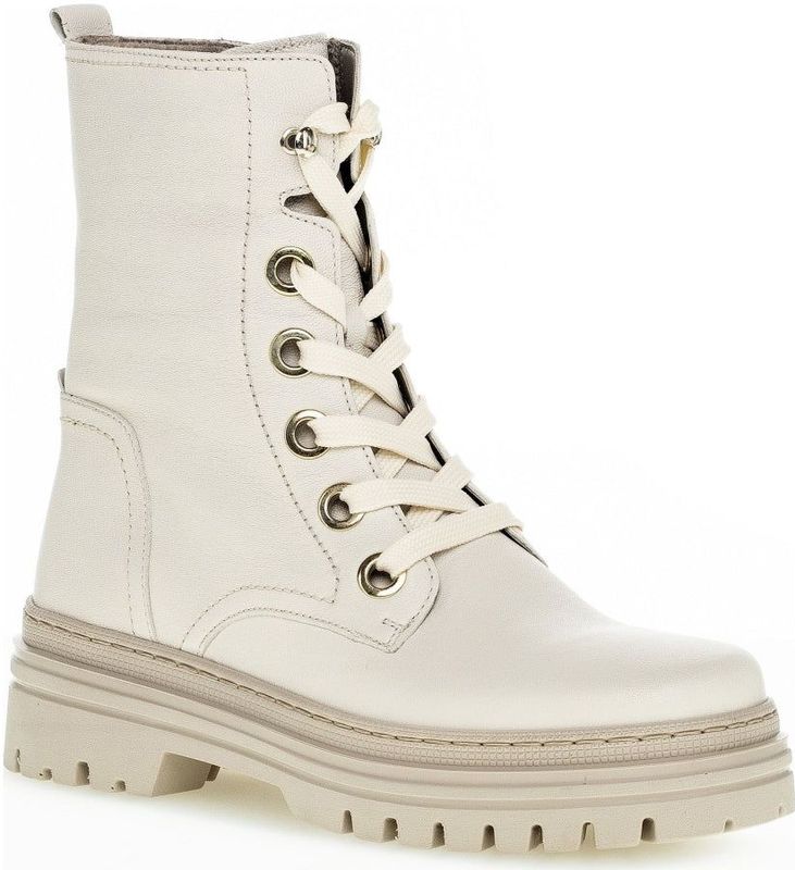 Gabor - Enkellaarsjes - Beige - Leer - Vetersluiting