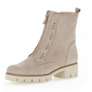 Enkellaarsjes - Effen - Leer - Gevoerd - Decoratieve Rits