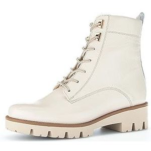 Gabor Combat Boots voor dames, comfortabele extra breedte (H), Witte latte 90, 40 EU Breed