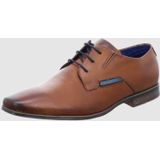 bugatti heren Zakelijke lage schoen van hoogwaardig leer, derby in minimalistisch design, Cognac, 43 EU