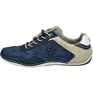 bugatti heren Casual sneakers met flexibele zool, veterschoenen met traagschuim, elastische schoenveters, Donkerblauw Blauw, 40 EU
