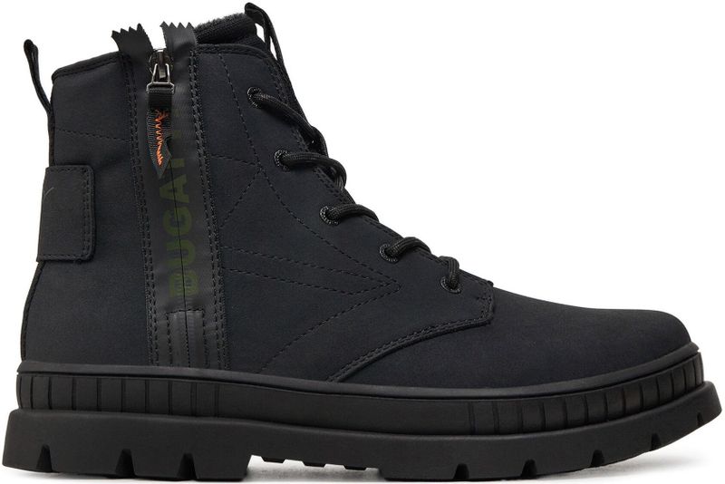 Bugatti - Enkellaarsjes - Zwart - Leer - Vetersluiting - Warme Voering