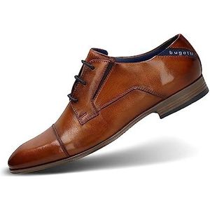 bugatti Mattia Eco Business Lace Shoe voor heren, cognac, 43 EU