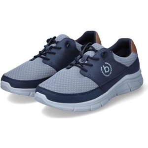 bugatti heren Mesh sneakers, ademende sneakers, elastische veters, Donkerblauw Blauw, 41 EU