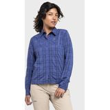 Blouse - Blauw - Polyester - V-hals, Lange Mouwen