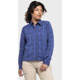 Blouse - Blauw - Polyester - V-hals, Lange Mouwen