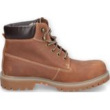 Veterboots - Effen - Leer - Blokhak - Enkelhoog