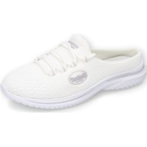 Sabot - Wit - Textiel - Vetersluiting - Normale Wijdte