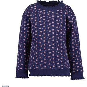 Blue Seven - sweatshirt - gebloemd - blauw