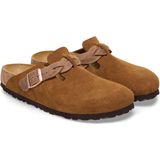 BIRKENSTOCK - Boston Braided - Klompen - Kastanje kleur - Suèdeleer