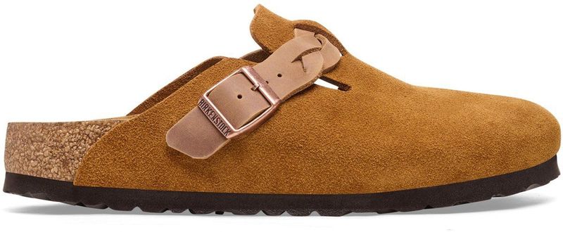BIRKENSTOCK - Boston Braided - Klompen - Kastanje kleur - Suèdeleer