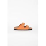 Birkenstock - Arizona - Schoenen - Oranje - Leer - Verstelbare Banden