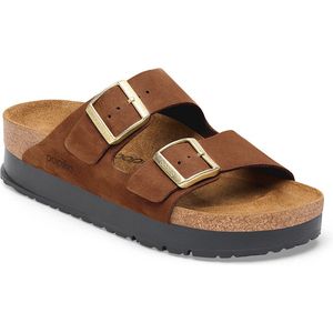 Leren Sandalen Birkenstock Arizona PAP Flex Platform Nubuck