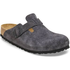 Birkenstock - Boston - Slippers - Grijs - Linnen