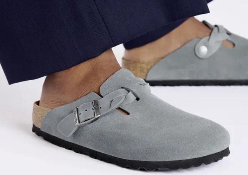 Birkenstock - Boston - Klomp - Basalt Gray - Suède - Anatomisch Voetbed