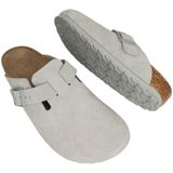 Birkenstock - Boston - Klompen - Grijs - Suède Constructie