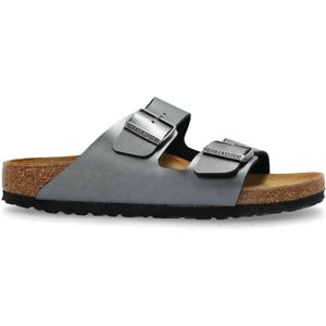Birkenstock - Arizona - Slippers - Metallic Antraciet - Natuurkurk Voetbed