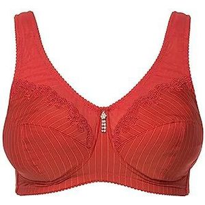 Ulla Popken Ontladingsbeha, zonder beugel, strass hanger, cup C - G damesbeha (1 stuk), Carmine Rood