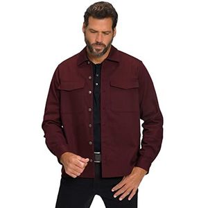JP 1880 Heren, overshirt, 1/1, keperstofhemd, wijnrood, XXL, wijnrood, XXL