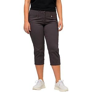 Ulla Popken Mony, kuitlang, zakken met ritssluiting, stretchbroek, donkergrijs, 33W / 32L