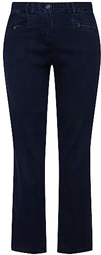 Ulla Popken Dames Mony Jeans, donkerblauw (dark blue denim), 32W / 32L