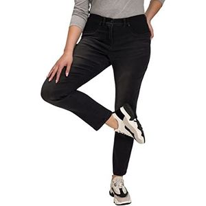 Ulla Popken, Dames, grote maten, jeans Sammy met elastisch inzetstuk, zwart