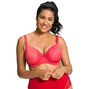 Ulla Popken Dames beugel kant, zachte schaal, cup B-D beha, Salsa, 90, salsa, 90E