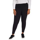 Ulla Popken Dames grote maten plus size leggings, voering van imitatiebont extra warm, hoge taille zwart 42+ 798699100-42+, zwart, 32W x 32L