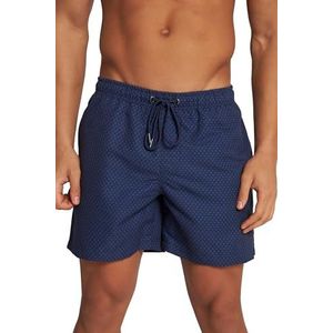 JP 1880 Heren allover print zwemshort, mat nachtblauw, XL