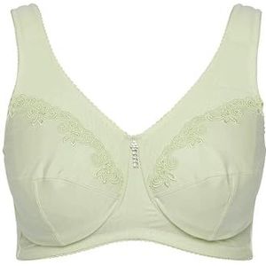 Ulla Popken Basic shirt, knoopsluiting, regular, ronde hals, lange mouwen, dames, Lichte salie