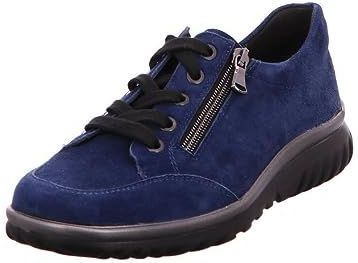 Semler - L5135 - Dames Veterschoenen - Kleur: Blauw - Suède - Rubber