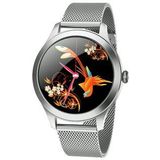 TPFNet Damen Smart Watch / Fitness Tracker IP68 - Milanaise Armband - Android & IOS - Silber