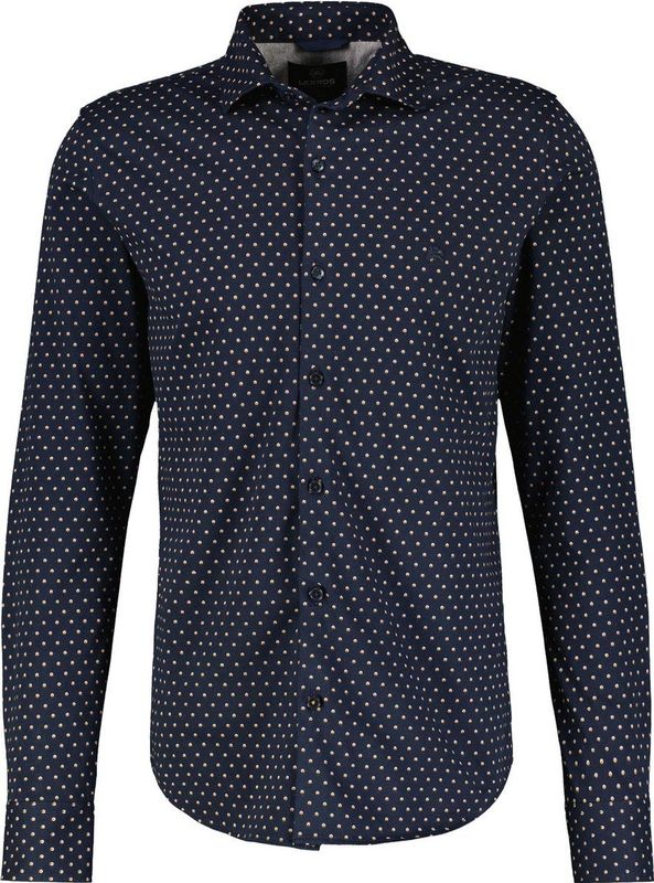 Lerros - Overhemd - Donkerblauw - 100% Katoen - All-Over Print