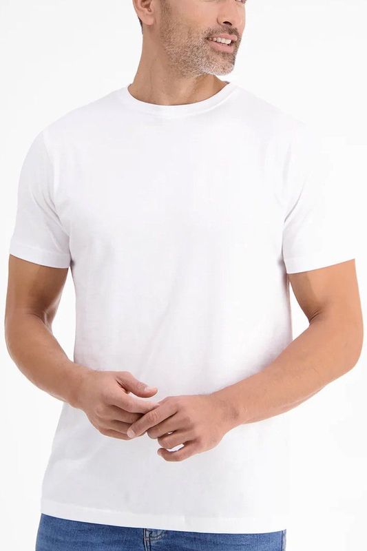 Lerros T-shirt 2 Pack T Shirts Ronde Hals 2003014 100 White Mannen