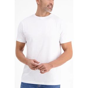 LERROS - Basic Heren T-shirt - Wit - 100% Katoen - Verpakt per 2 stuks