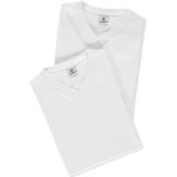 LERROS Set van 2 T-shirts met V-hals voor heren, Wit
