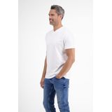 T-shirt - Wit - 100% Katoen - V-hals - Korte Mouwen