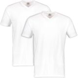 T-shirt - Wit - 100% Katoen - V-hals - Korte Mouwen