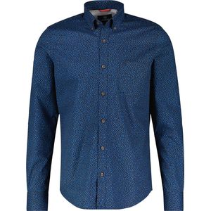 Lerros - Poplin Overhemd - Blauw - Katoen - Lange Mouwen