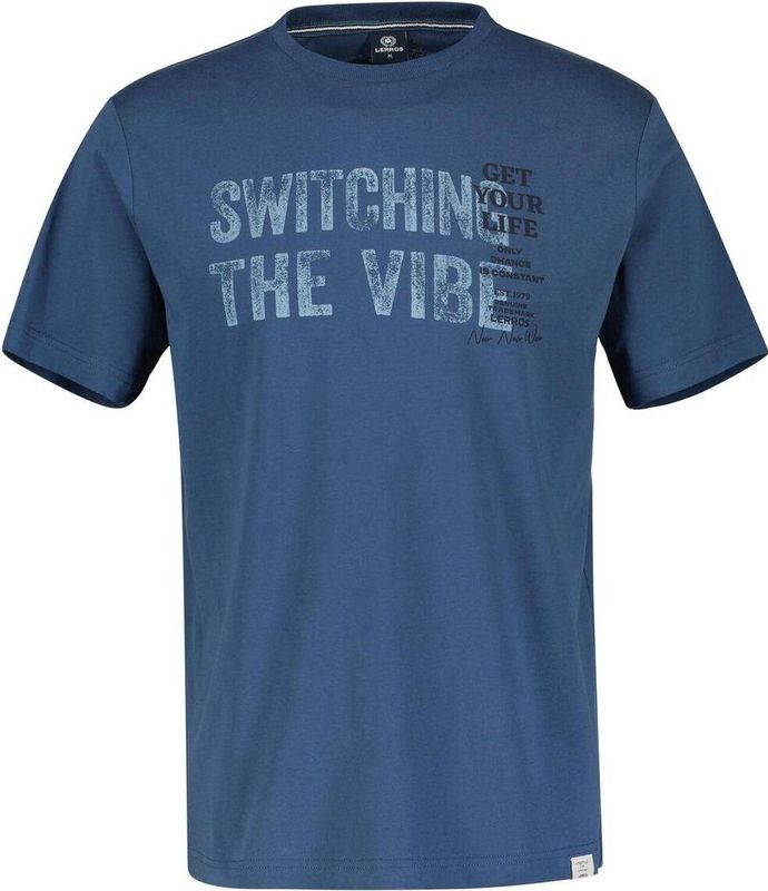 Lerros T-shirt T Shirt Met Borstprint 2423005 448 Mannen
