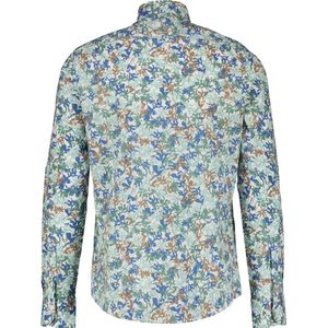 Lerros - Overhemd - Blauw - Katoen/Elastaan - Lange Mouwen - All-Over Print