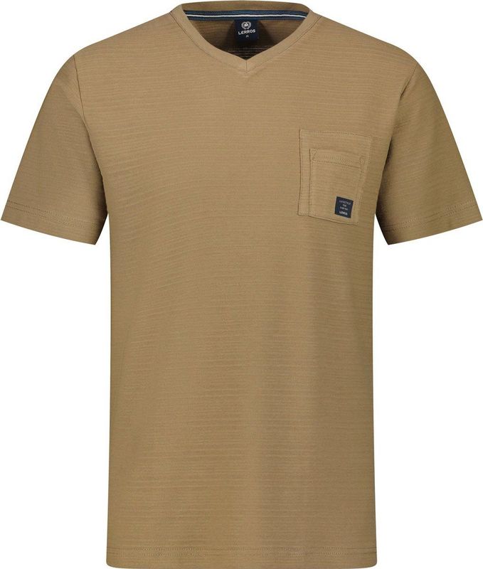 Lerros - Heren V-hals Shirt - 24531801 - 738 Desert Sand