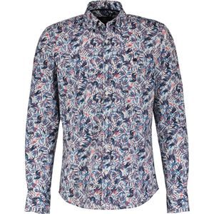 Lerros - Overhemd - Blauw - 100% Katoen - Lange Mouwen