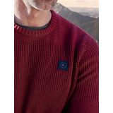 Lerros - Ronde hals Trui - Heren - 362 DEEP GARNET RED - Katoen - 2495018