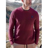 Lerros - Ronde hals Trui - Heren - 362 DEEP GARNET RED - Katoen - 2495018