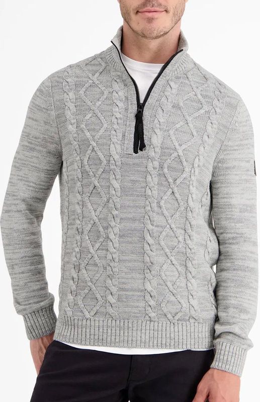 Gebreide Trui - Kraag - Blauw - 60% Katoen / 40% Polyacryl