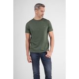 Lerros T-shirt Basic T Shirt Met Logosteek 2473000 325 Licht Granaatrood Mannen