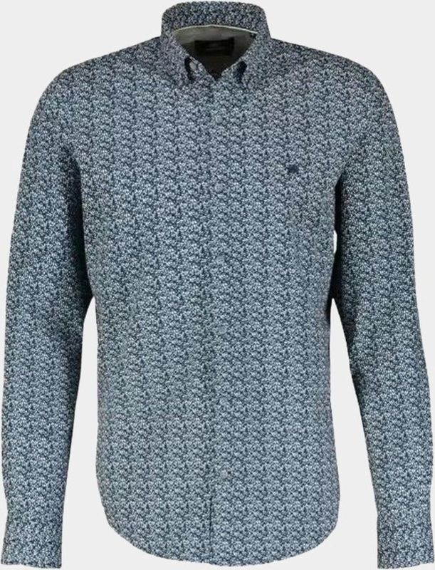 Lerros - Overhemd - Korte Mouwen - Slim Fit - Allover Grafisch Patroon