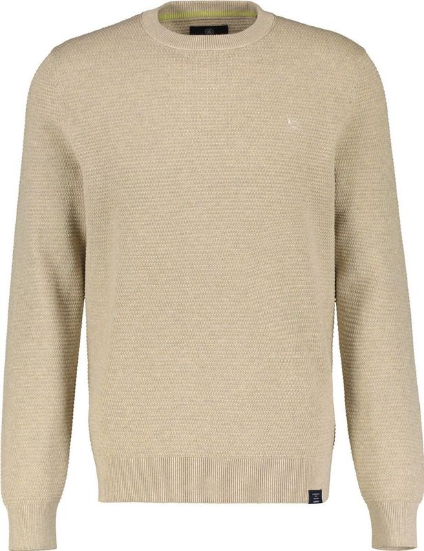 Lerros - Ronde hals Trui - Heren - 125 TENDER BEIGE ME - Katoen - 24O5035